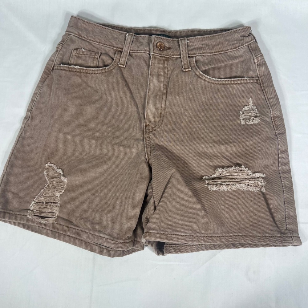 Wild Fable Bermuda Shorts Distressed Brown Womens 0/25R